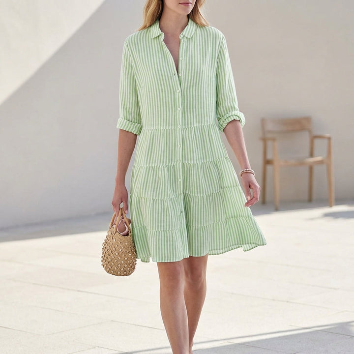 Santorini Tiered Shirtdress - Breezy & Chic