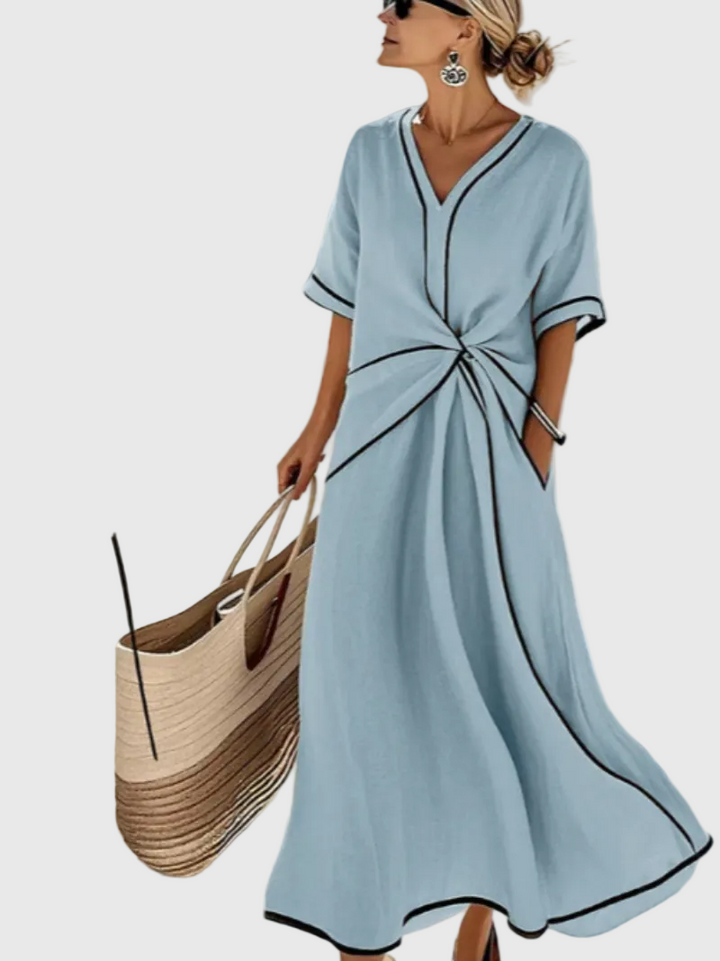 Helena | Draped Coastal Maxi Dress